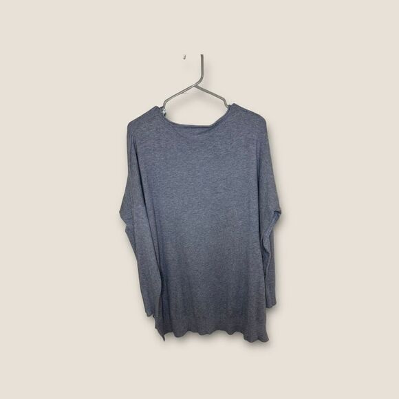 Dreamers by Debut Gray V-Neck Drop Shoulder Long Sleeve Hi-Low Sweater - Picture 2 of 6